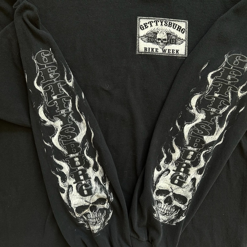 Gettysburg Bike Week 2012 Biker Long Sleeve Shirt Sz L - Picture 3 of 7